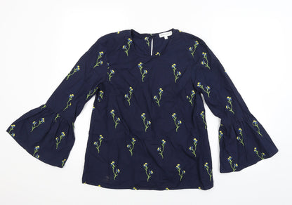 Womens UK Size 8 Warehouse Blue Basic Blouse