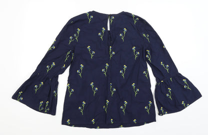 Womens UK Size 8 Warehouse Blue Basic Blouse