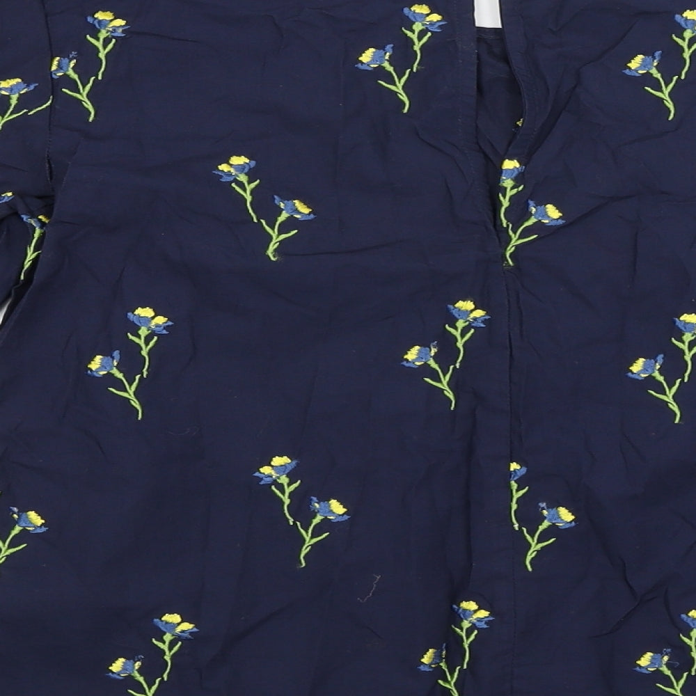 Womens UK Size 8 Warehouse Blue Basic Blouse