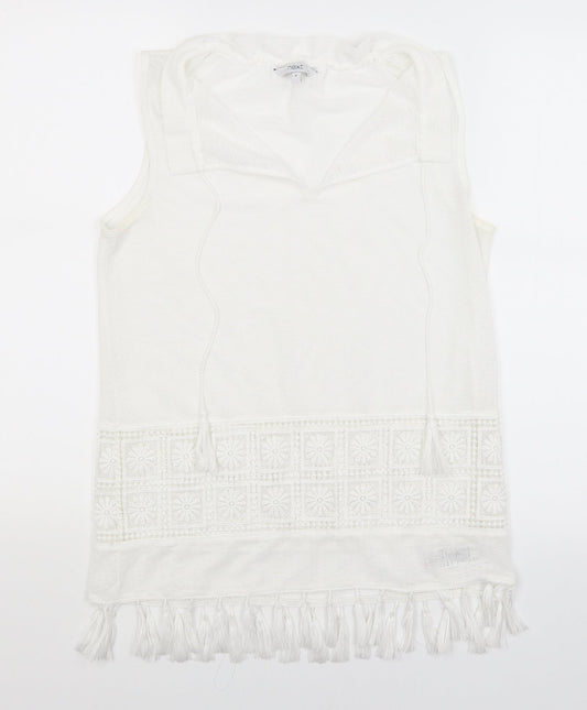 Womens UK Size 8 NEXT White Basic Tank