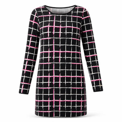 Dolls Paris Womens Black Check  T-Shirt Dress  Size S