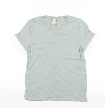 Womens UK Size XS Divided Green Basic T-Shirt