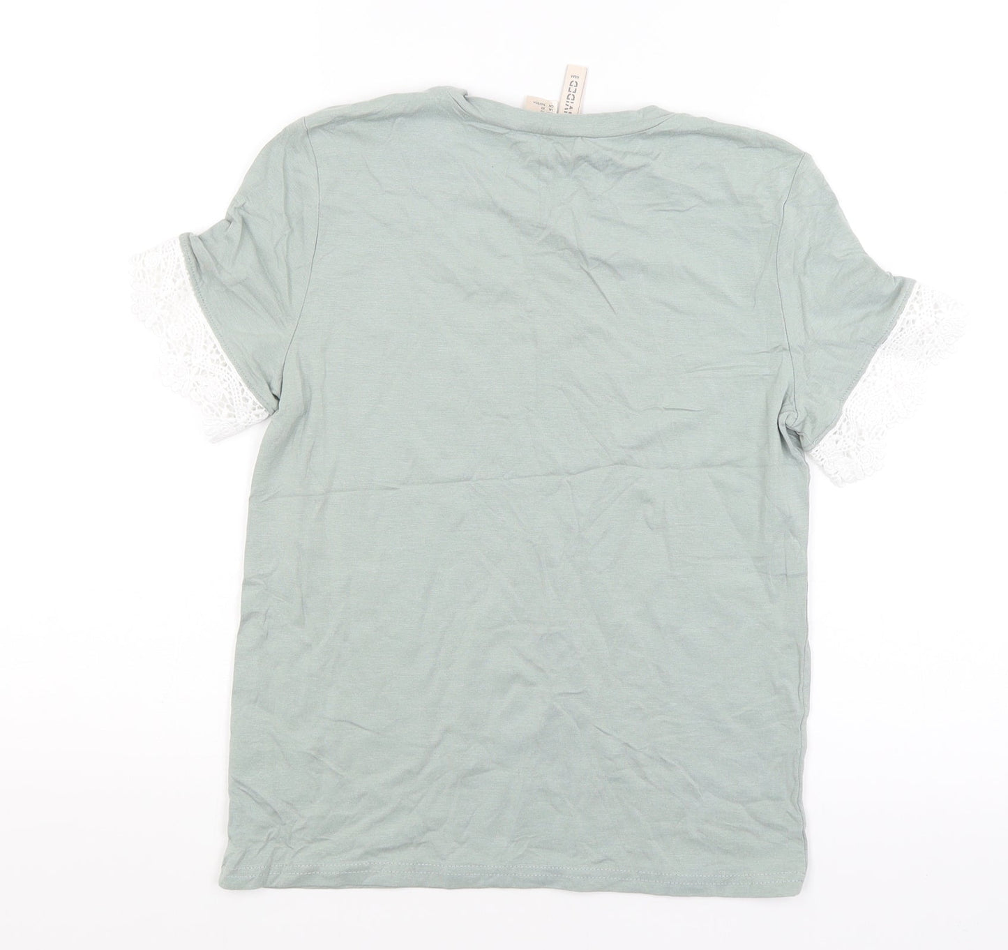 Womens UK Size XS Divided Green Basic T-Shirt