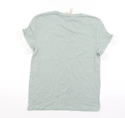 Womens UK Size XS Divided Green Basic T-Shirt