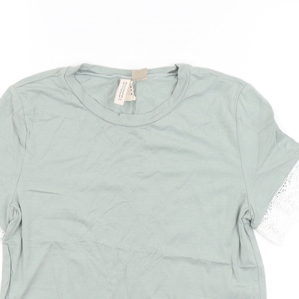 Womens UK Size XS Divided Green Basic T-Shirt