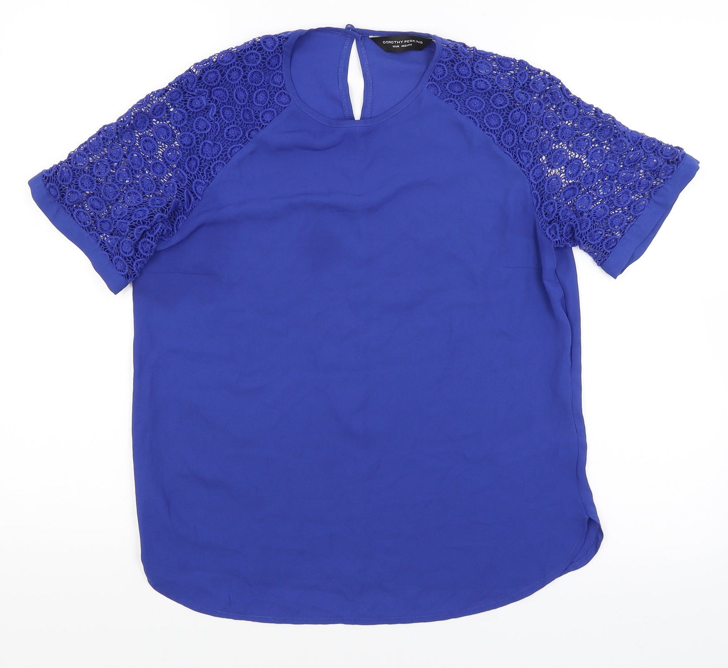 Womens UK Size 12 Dorothy Perkins Blue Basic T-Shirt