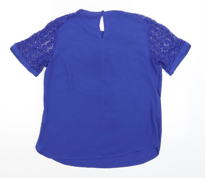 Womens UK Size 12 Dorothy Perkins Blue Basic T-Shirt