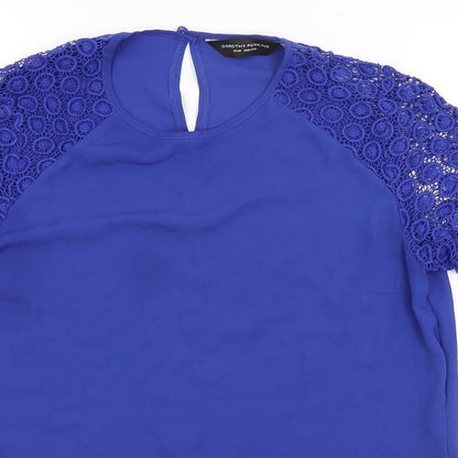 Womens UK Size 12 Dorothy Perkins Blue Basic T-Shirt