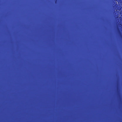 Womens UK Size 12 Dorothy Perkins Blue Basic T-Shirt
