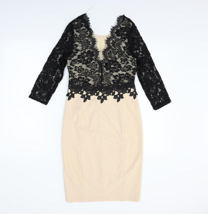 PARISIAN SIGNATURE Womens Beige   Fit & Flare  Size 8