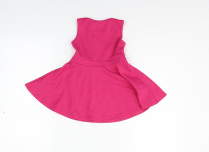 M&Co Girls Pink   Fit & Flare  Size 12-18 Months