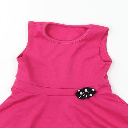 M&Co Girls Pink   Fit & Flare  Size 12-18 Months