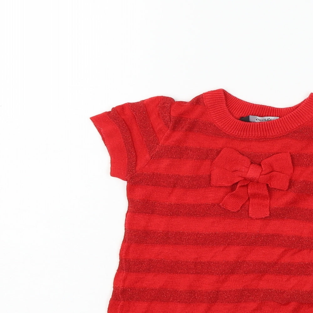 George Girls Red   Henley Jumper Size 12-18 Months