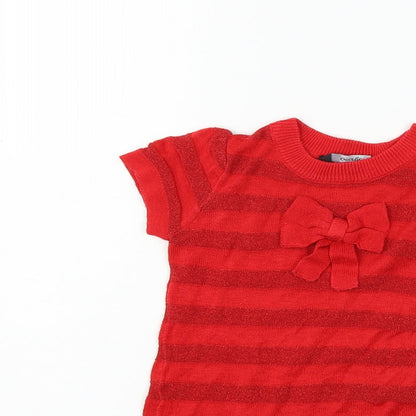 George Girls Red   Henley Jumper Size 12-18 Months