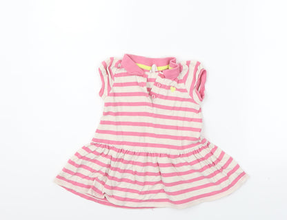 H&M Girls Pink Striped  T-Shirt Dress  Size 18-24 Months