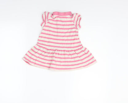 H&M Girls Pink Striped  T-Shirt Dress  Size 18-24 Months