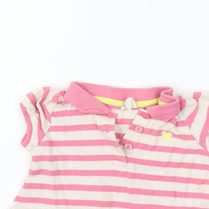 H&M Girls Pink Striped  T-Shirt Dress  Size 18-24 Months