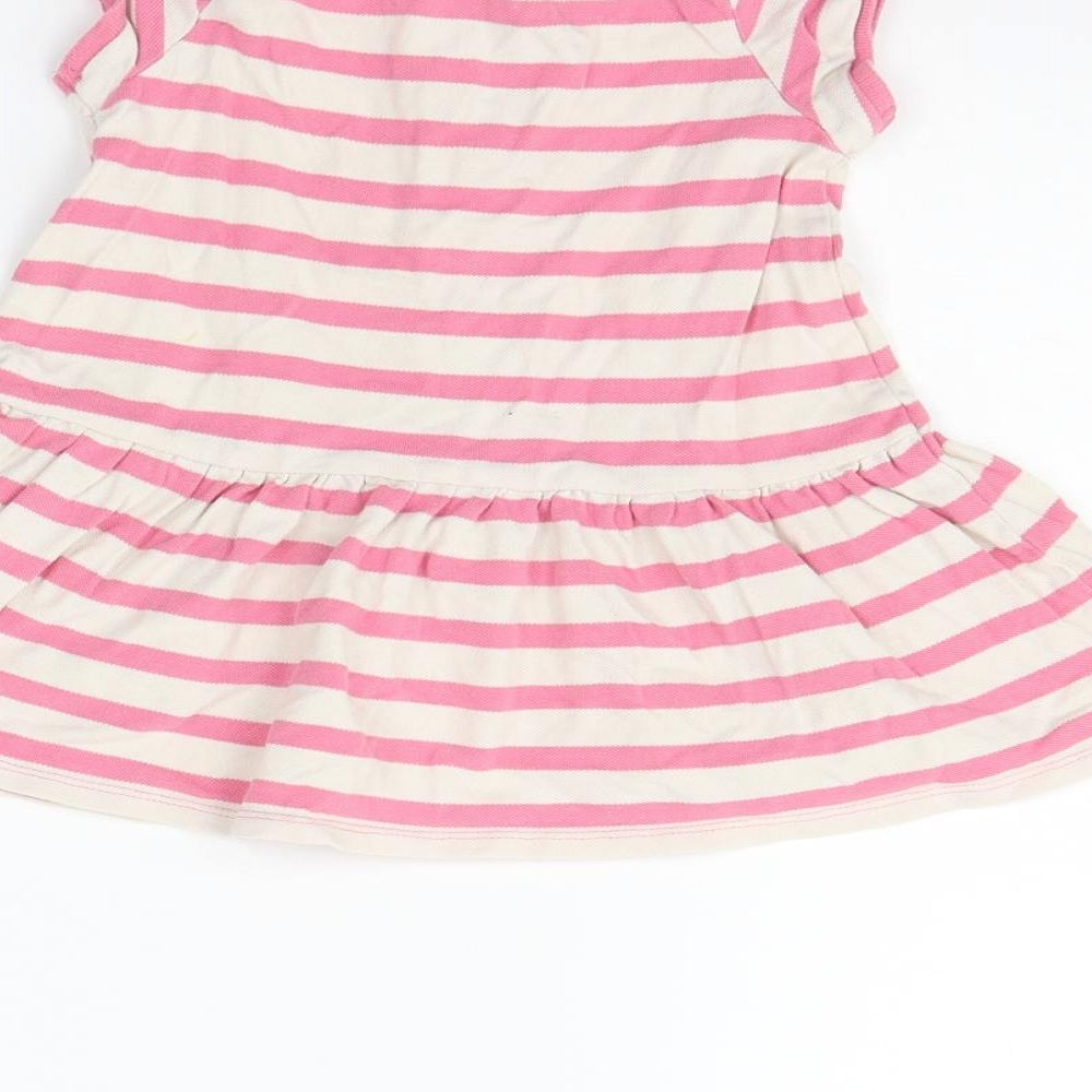 H&M Girls Pink Striped  T-Shirt Dress  Size 18-24 Months
