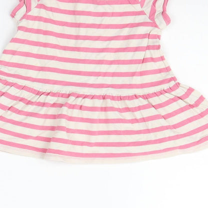 H&M Girls Pink Striped  T-Shirt Dress  Size 18-24 Months