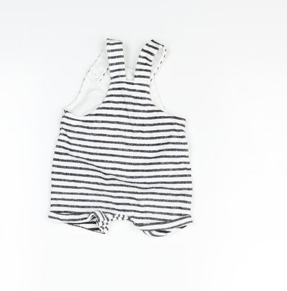 Little Nutmeg Boys White Striped  Babygrow One-Piece Size 0-3 Months