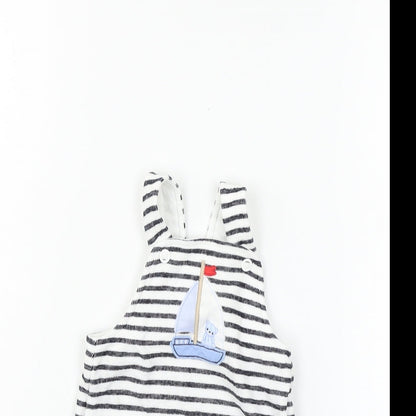 Little Nutmeg Boys White Striped  Babygrow One-Piece Size 0-3 Months