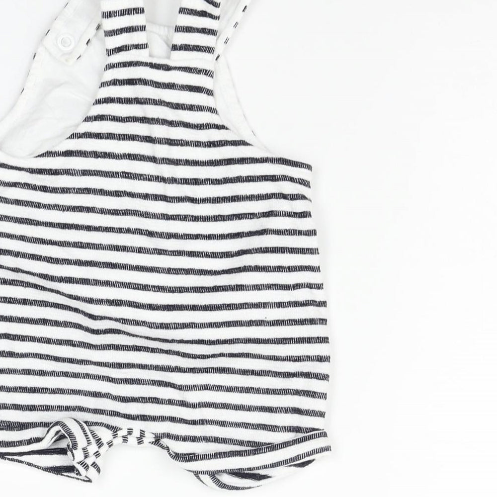 Little Nutmeg Boys White Striped  Babygrow One-Piece Size 0-3 Months