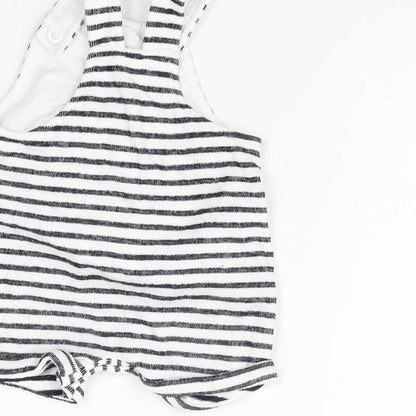 Little Nutmeg Boys White Striped  Babygrow One-Piece Size 0-3 Months