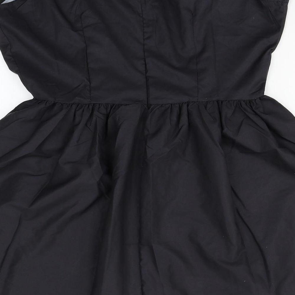 XJF Womens Black Floral  Fit & Flare  Size M