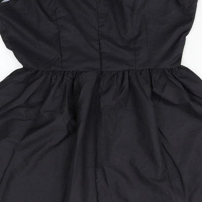 XJF Womens Black Floral  Fit & Flare  Size M