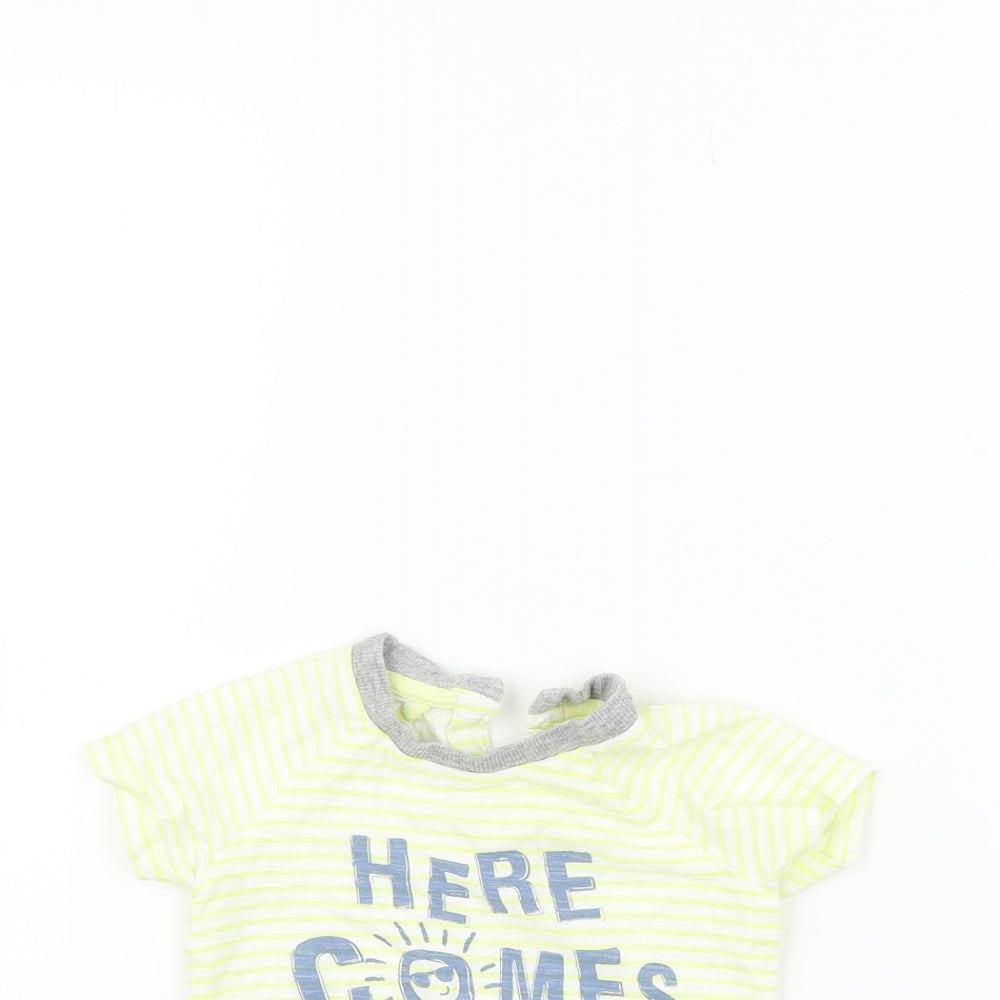 Matalan Girls Yellow Striped  Basic T-Shirt Size 3-6 Months