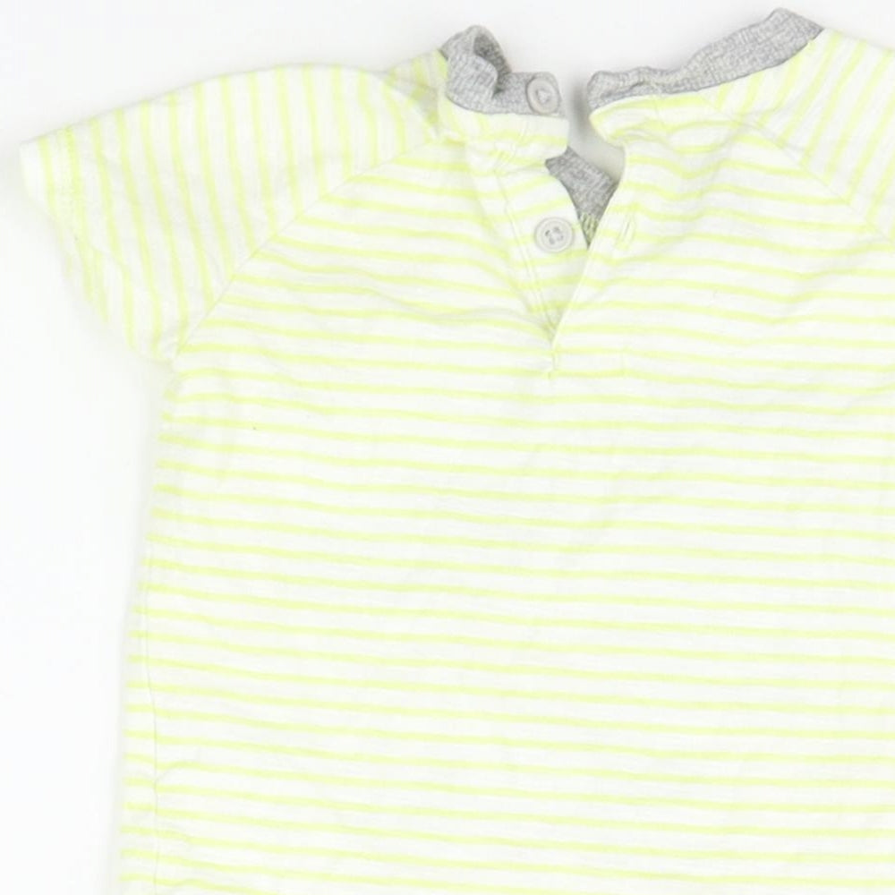 Matalan Girls Yellow Striped  Basic T-Shirt Size 3-6 Months