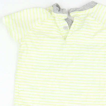 Matalan Girls Yellow Striped  Basic T-Shirt Size 3-6 Months