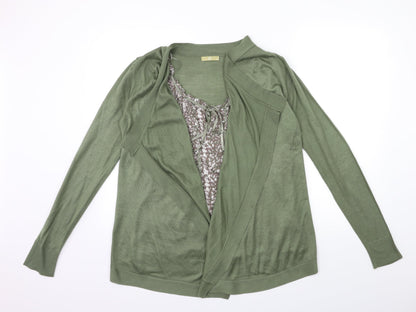TU Womens Green  Knit Cardigan Jumper Size 10