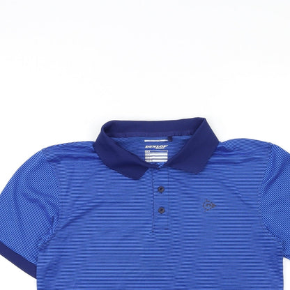 Dunlop Mens Blue Striped   Polo Size S