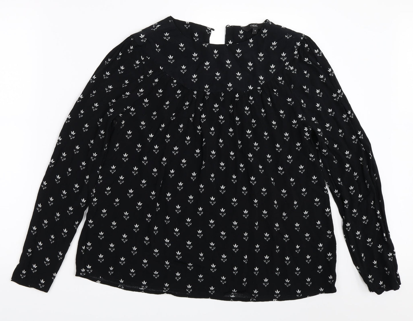 Womens UK Size 10 NEXT Black Basic Blouse