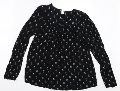 Womens UK Size 10 NEXT Black Basic Blouse