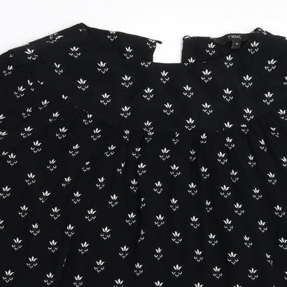 Womens UK Size 10 NEXT Black Basic Blouse