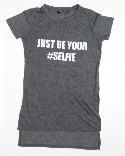 Womens UK Size 8 Atmosphere Grey Basic T-Shirt