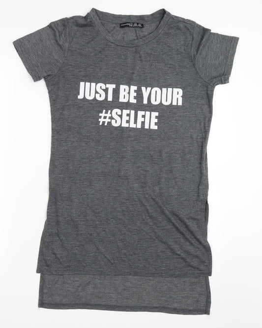 Womens UK Size 8 Atmosphere Grey Basic T-Shirt