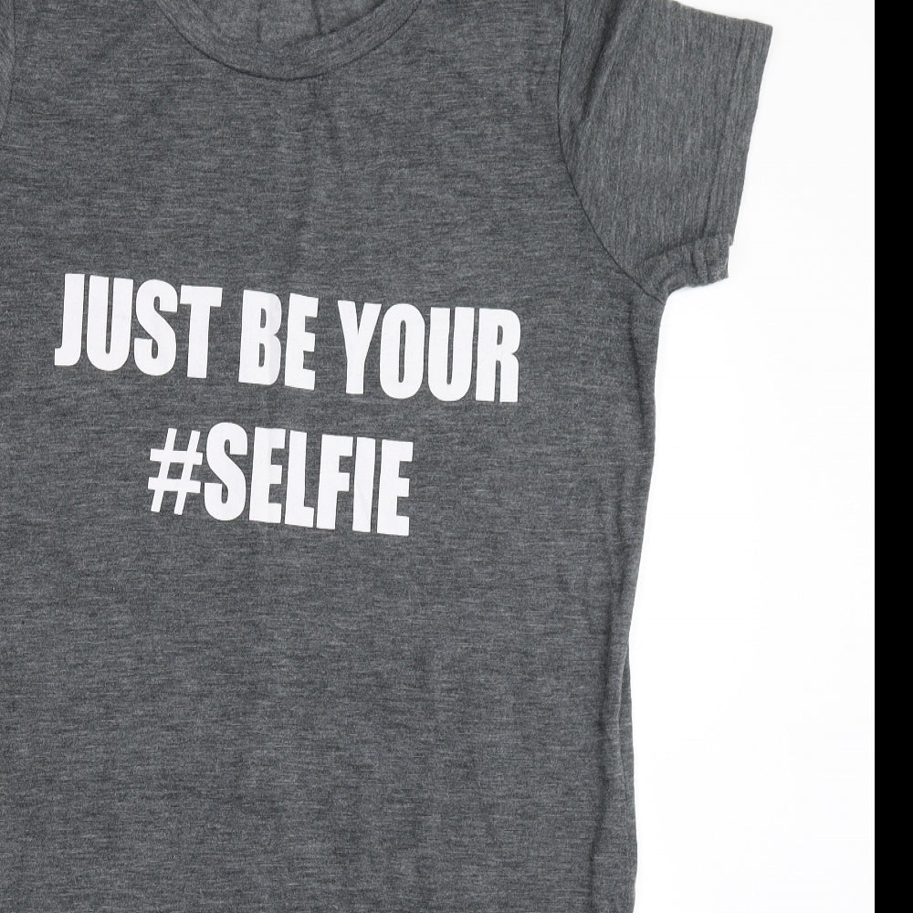Womens UK Size 8 Atmosphere Grey Basic T-Shirt