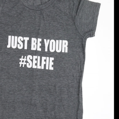 Womens UK Size 8 Atmosphere Grey Basic T-Shirt