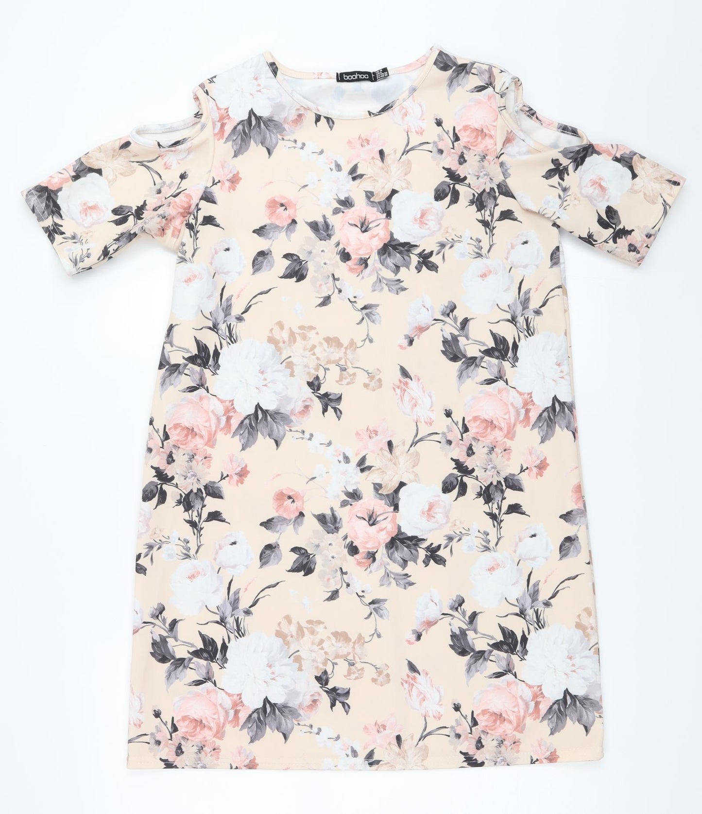 Boohoo Womens Beige Floral  Shift  Size 10