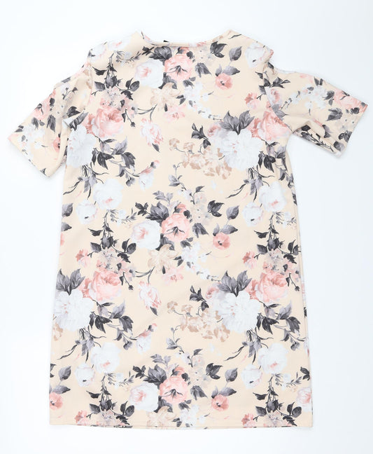 Boohoo Womens Beige Floral  Shift  Size 10