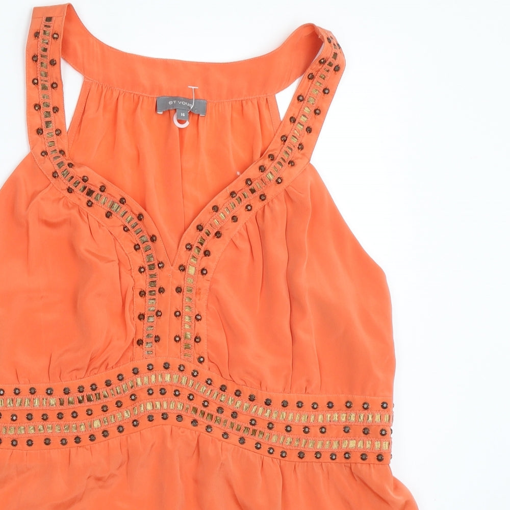 Et Vous Womens Orange   Basic Blouse Size 16