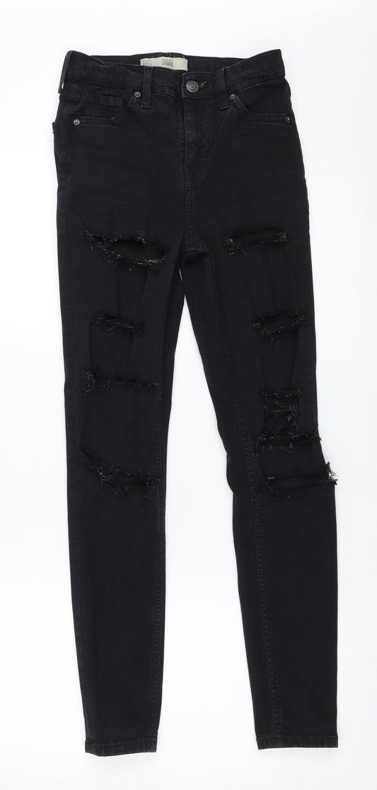 Topshop Womens Black  Denim Skinny Jeans Size 26 in L32 in - jamie jeans