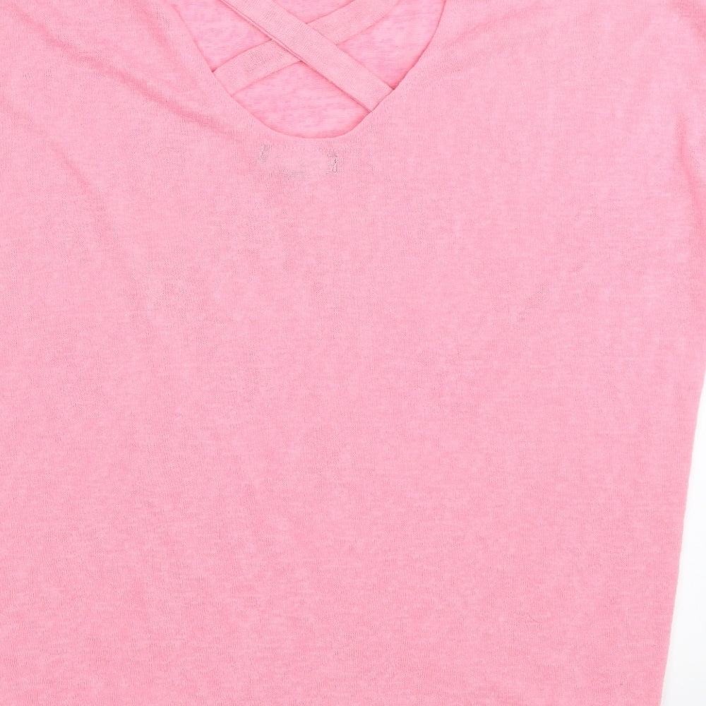 Womens UK Size M New Look Pink Basic T-Shirt