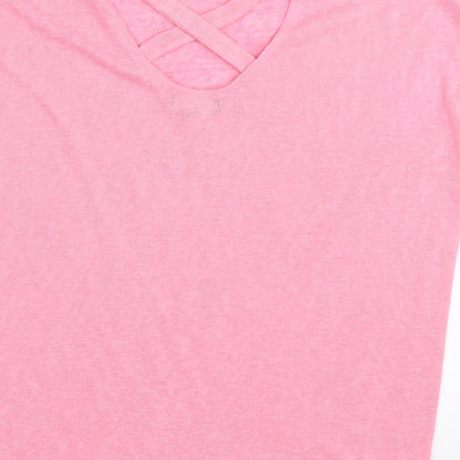Womens UK Size M New Look Pink Basic T-Shirt