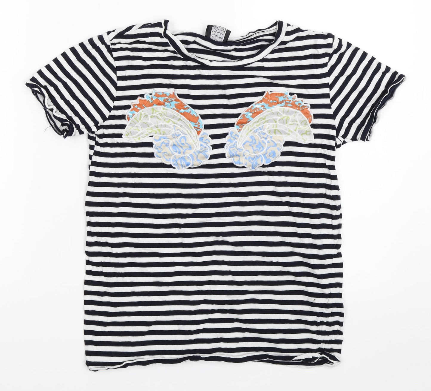 Womens UK Size S Zara Blue Basic T-Shirt