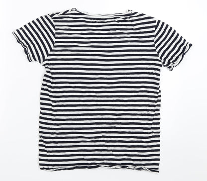 Womens UK Size S Zara Blue Basic T-Shirt
