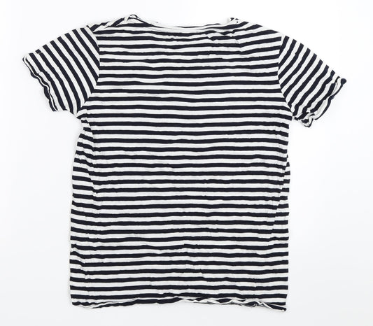 Womens UK Size S Zara Blue Basic T-Shirt